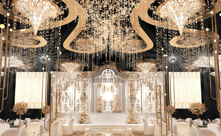 钢城花木兰喜事汇金色大厅效果展示